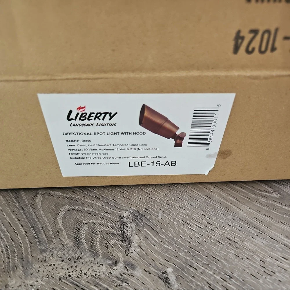 Liberty Landscape Lighting Directional‎ Spot Light with Hood - Weathered Brass